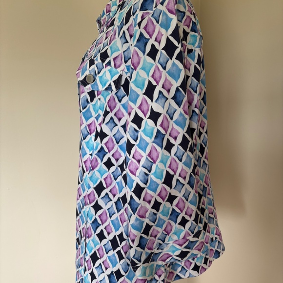 CJ Banks Multicoloured Button Up Jacket with 3/4 Sleeves 2X - Picture 4 of 6